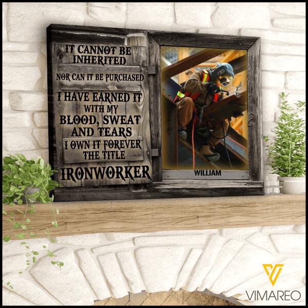 Custom Canvas Prints Personalized Gifts Ironworker Tittle Wall Art Decor