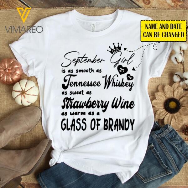 Personalized September Girl Tshirt Printed AUG-LN26