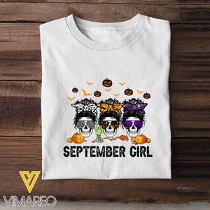 SEPTEMBER GIRL HAPPY HALLOWEEN TSHIRT NEY89