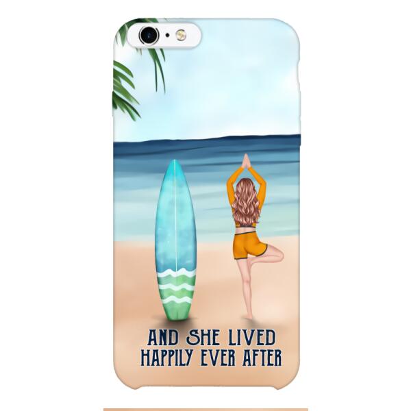 personalized girl yoga surfing beach phone case
