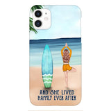 personalized girl yoga surfing beach phone case