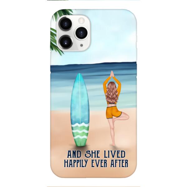 personalized girl yoga surfing beach phone case