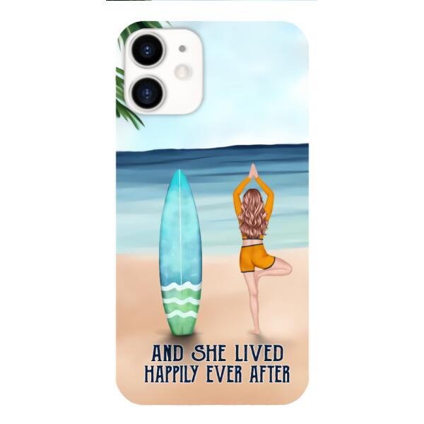 personalized girl yoga surfing beach phone case