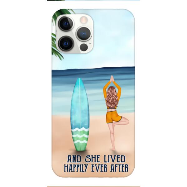 personalized girl yoga surfing beach phone case