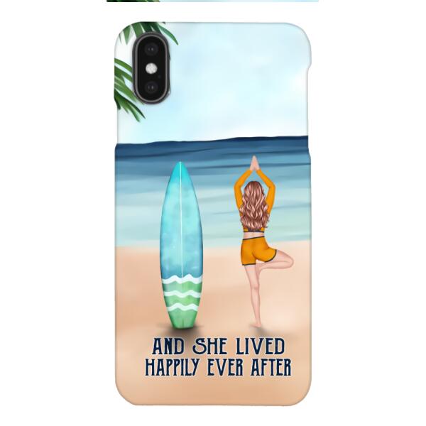 personalized girl yoga surfing beach phone case