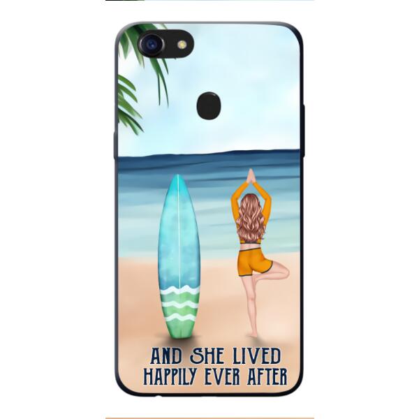 personalized girl yoga surfing beach phone case