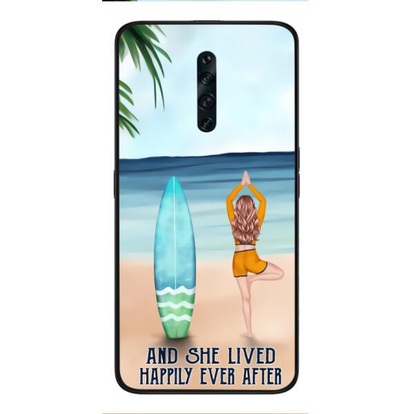 personalized girl yoga surfing beach phone case