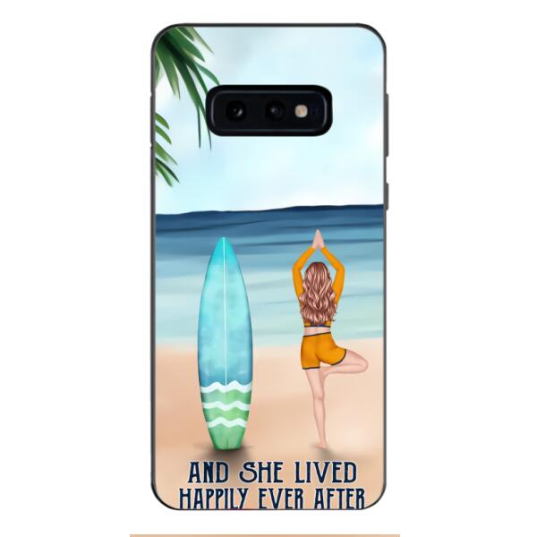 personalized girl yoga surfing beach phone case