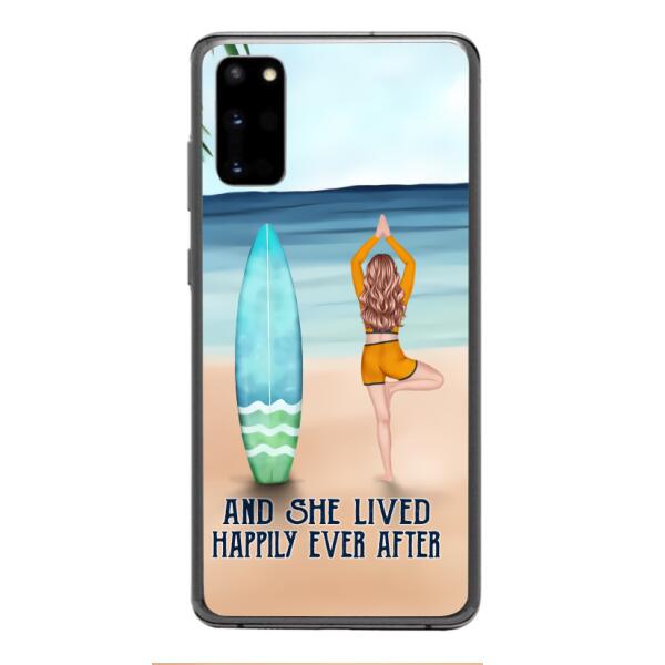 personalized girl yoga surfing beach phone case