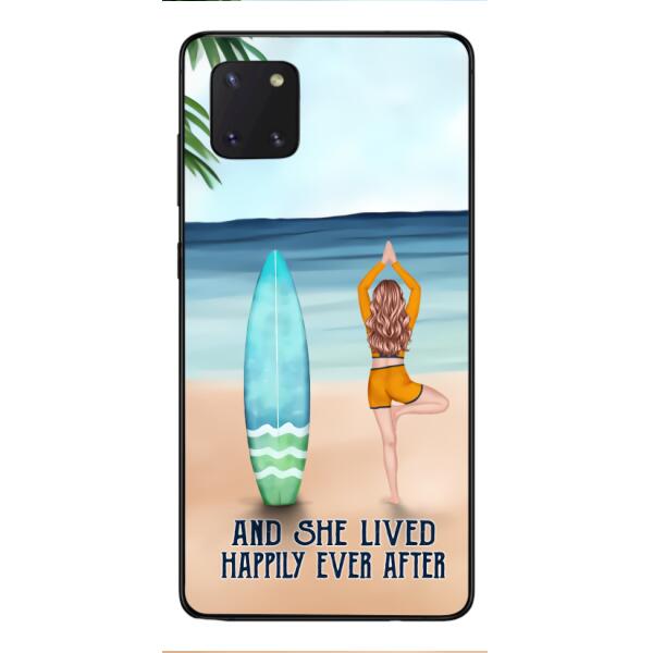 personalized girl yoga surfing beach phone case
