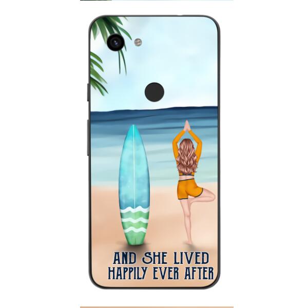 personalized girl yoga surfing beach phone case