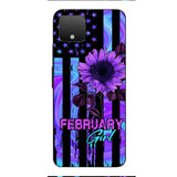 GIRL WITH CUSTOMIZED BIRTHMONRH TIE DYE SUNFLOWER PHONECASE
