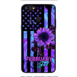 GIRL WITH CUSTOMIZED BIRTHMONRH TIE DYE SUNFLOWER PHONECASE