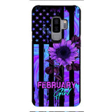 GIRL WITH CUSTOMIZED BIRTHMONRH TIE DYE SUNFLOWER PHONECASE