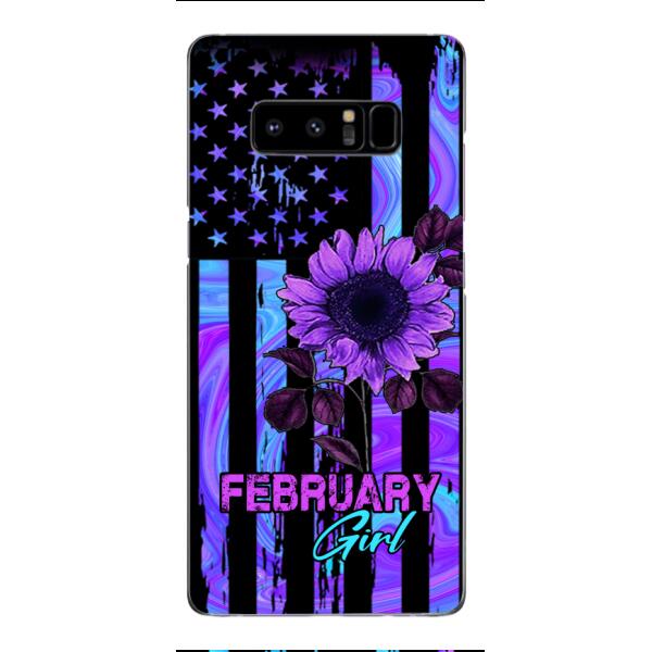 GIRL WITH CUSTOMIZED BIRTHMONRH TIE DYE SUNFLOWER PHONECASE