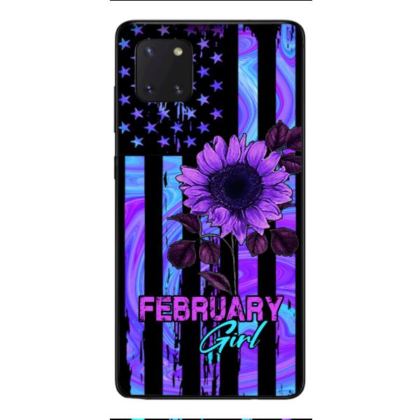 GIRL WITH CUSTOMIZED BIRTHMONRH TIE DYE SUNFLOWER PHONECASE