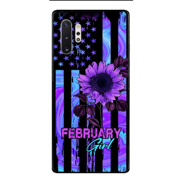 GIRL WITH CUSTOMIZED BIRTHMONRH TIE DYE SUNFLOWER PHONECASE