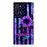 GIRL WITH CUSTOMIZED BIRTHMONRH TIE DYE SUNFLOWER PHONECASE