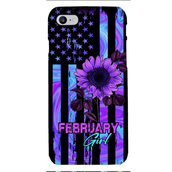 GIRL WITH CUSTOMIZED BIRTHMONRH TIE DYE SUNFLOWER PHONECASE