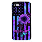 GIRL WITH CUSTOMIZED BIRTHMONRH TIE DYE SUNFLOWER PHONECASE