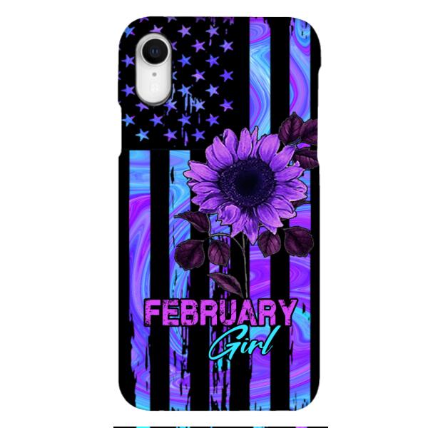 GIRL WITH CUSTOMIZED BIRTHMONRH TIE DYE SUNFLOWER PHONECASE