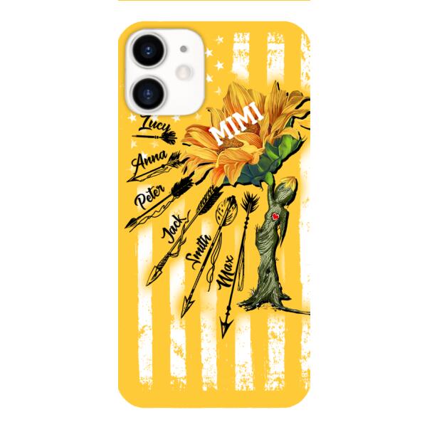 CUSTOMIZED GRANDMA MOTHER PERSONALIZED NICKNAME SUNFLOWER PHONE CASE TNMA
