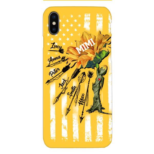CUSTOMIZED GRANDMA MOTHER PERSONALIZED NICKNAME SUNFLOWER PHONE CASE TNMA