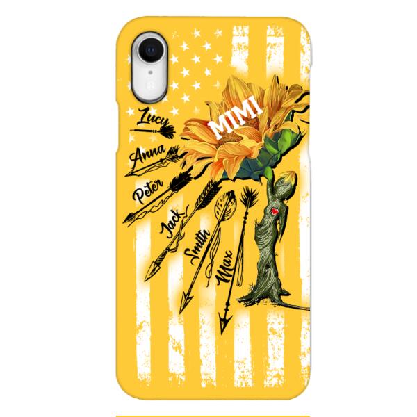 CUSTOMIZED GRANDMA MOTHER PERSONALIZED NICKNAME SUNFLOWER PHONE CASE TNMA
