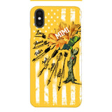 CUSTOMIZED GRANDMA MOTHER PERSONALIZED NICKNAME SUNFLOWER PHONE CASE TNMA
