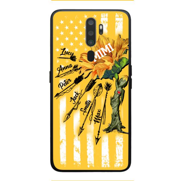 CUSTOMIZED GRANDMA MOTHER PERSONALIZED NICKNAME SUNFLOWER PHONE CASE TNMA