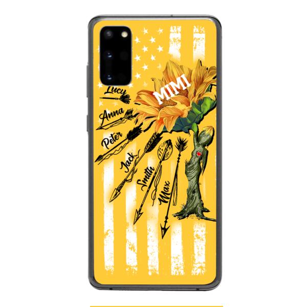 CUSTOMIZED GRANDMA MOTHER PERSONALIZED NICKNAME SUNFLOWER PHONE CASE TNMA
