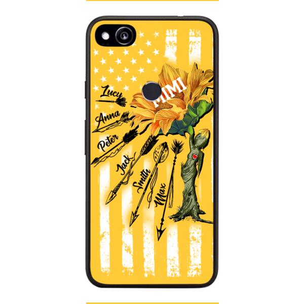 CUSTOMIZED GRANDMA MOTHER PERSONALIZED NICKNAME SUNFLOWER PHONE CASE TNMA