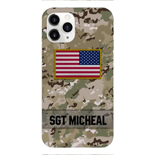 Personalized U.S Soldier Phone Case Printed OCT-DT11