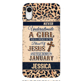 Personalized Never Underestimate A Girl Who Is Covered By The Blood Of Jesus And Was Born In January Phone Case OCT-DT11