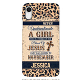 Personalized Never Underestimate A Girl Who Is Covered By The Blood Of Jesus And Was Born In November Phone Case OCT-DT11