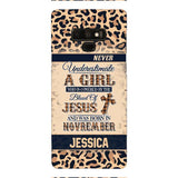 Personalized Never Underestimate A Girl Who Is Covered By The Blood Of Jesus And Was Born In November Phone Case OCT-DT11