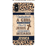Personalized Never Underestimate A Girl Who Is Covered By The Blood Of Jesus And Was Born In December Phone Case OCT-DT11