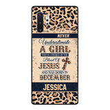 Personalized Never Underestimate A Girl Who Is Covered By The Blood Of Jesus And Was Born In December Phone Case OCT-DT11