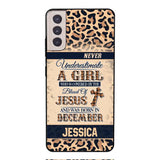 Personalized Never Underestimate A Girl Who Is Covered By The Blood Of Jesus And Was Born In December Phone Case OCT-DT11
