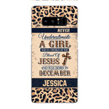 Personalized Never Underestimate A Girl Who Is Covered By The Blood Of Jesus And Was Born In December Phone Case OCT-DT11