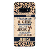 Personalized Never Underestimate A Girl Who Is Covered By The Blood Of Jesus And Was Born In December Phone Case OCT-DT11