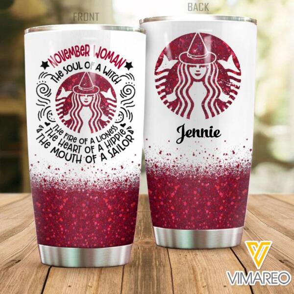 Personalized November Woman Tumbler OCT-MA14