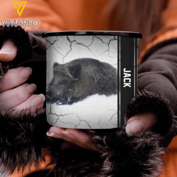 PERSONALIZED BOAR STEEL MUG 12OZ 3D PRINTED OCT-MQ15