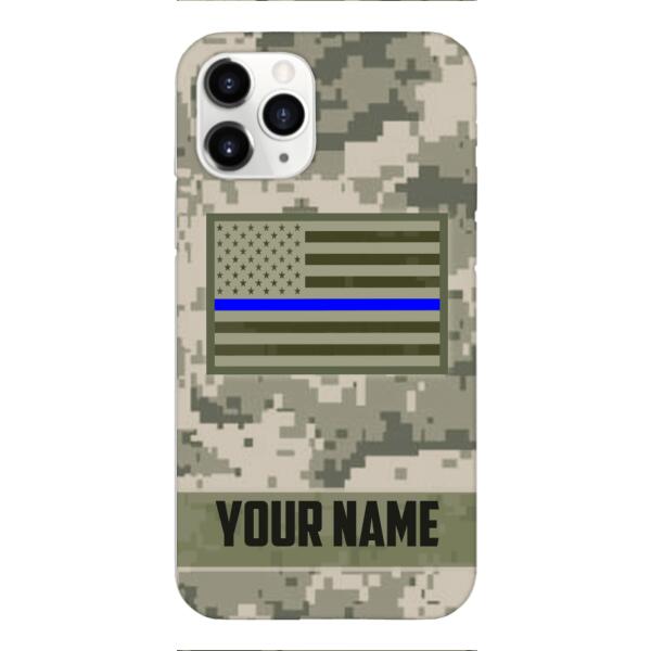 Personalized U.S Thin Blue Line Phone Case OCT-QH18