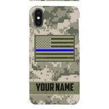 Personalized U.S Thin Blue Line Phone Case OCT-QH18