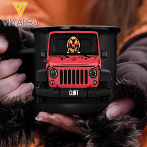 PERSONALIZED DOG JEEP STEEL MUG 12OZ 3D PRINTED OCT-DT21