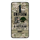 PERSONALIZED MY TIME IN UNIFORM IS OVER BUT BEING A VETERAN NEVER ENDS PHONECASE TNTN2110