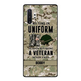 PERSONALIZED MY TIME IN UNIFORM IS OVER BUT BEING A VETERAN NEVER ENDS PHONECASE TNTN2110