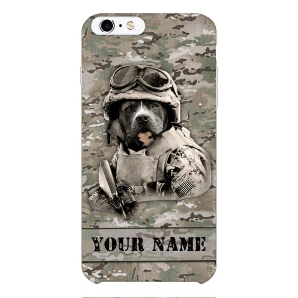 Personalized Pitbull Soldier Phone Case OCT-QH21