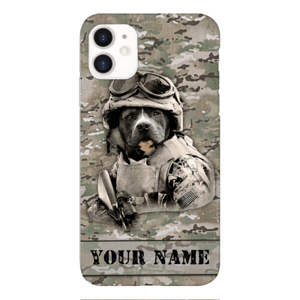 Personalized Pitbull Soldier Phone Case OCT-QH21